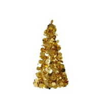 Medium Sequin Christmas Tree in Gold By Rice DK